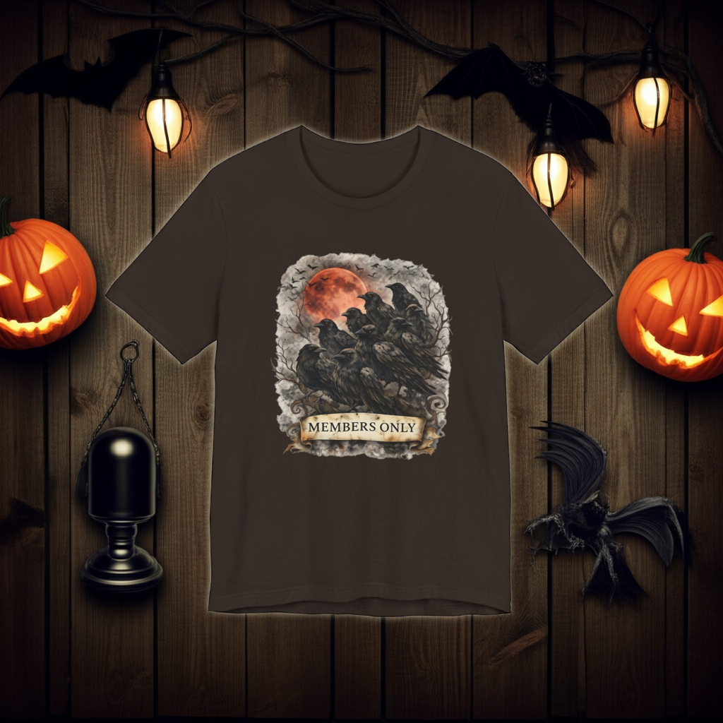 Members Only Raven Tee — Gothic Moon Crow Graphic T-Shirt
