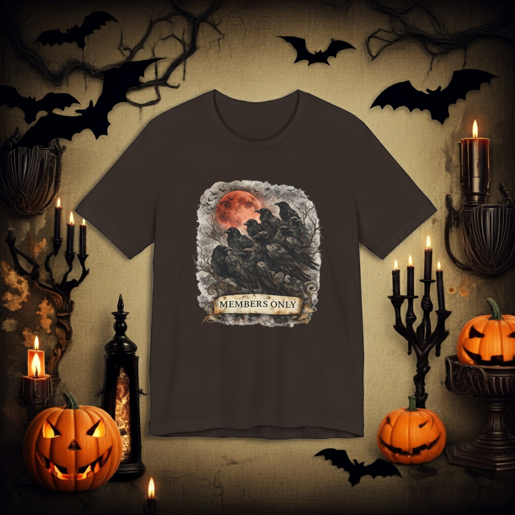Members Only Raven Tee — Gothic Moon Crow Graphic T-Shirt
