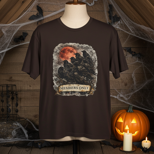 Members Only Raven Tee — Gothic Moon Crow Graphic T-Shirt