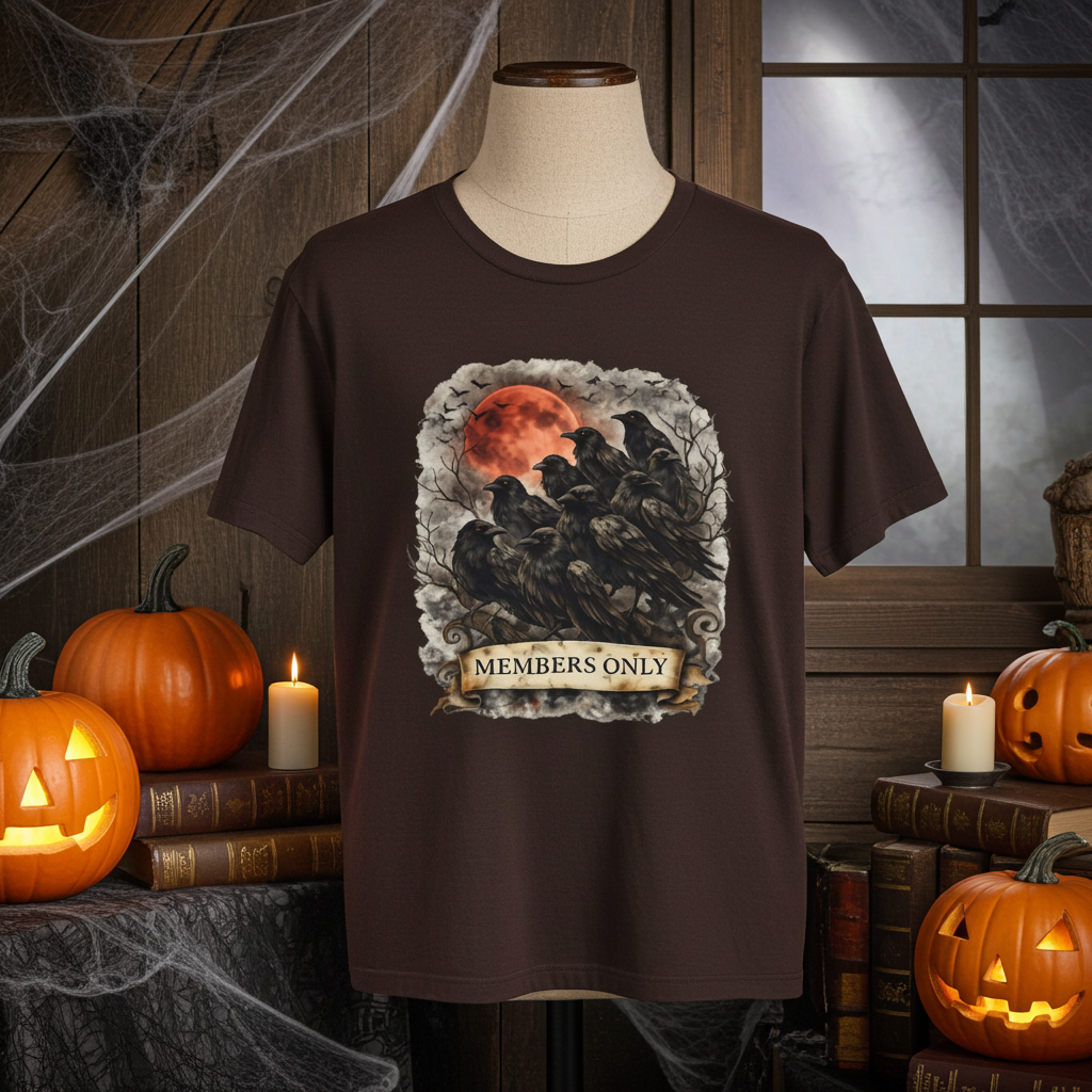 Members Only Raven Tee — Gothic Moon Crow Graphic T-Shirt