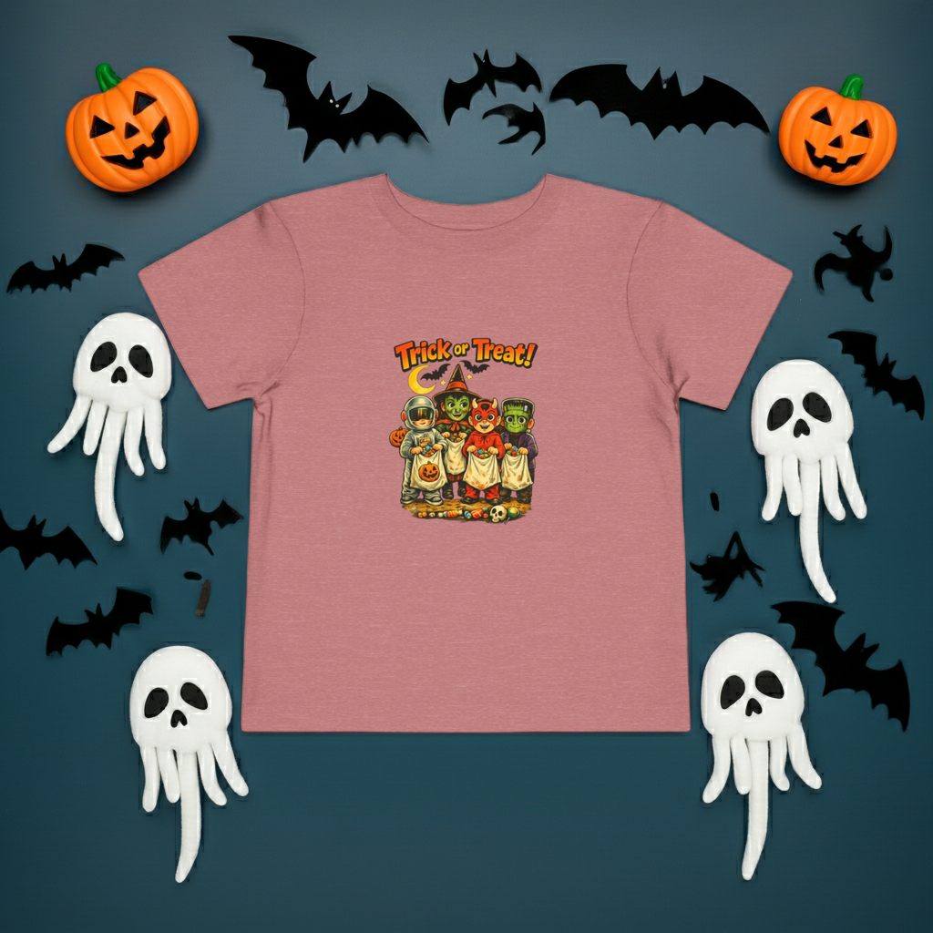 Toddler Tee — Vintage 'Trick or Treat' Halloween Kids Shirt