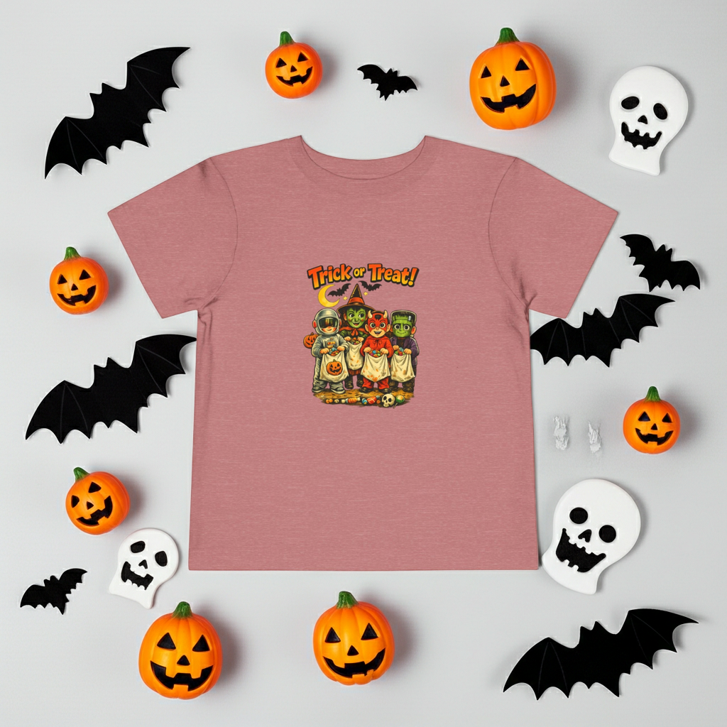 Toddler Tee — Vintage 'Trick or Treat' Halloween Kids Shirt