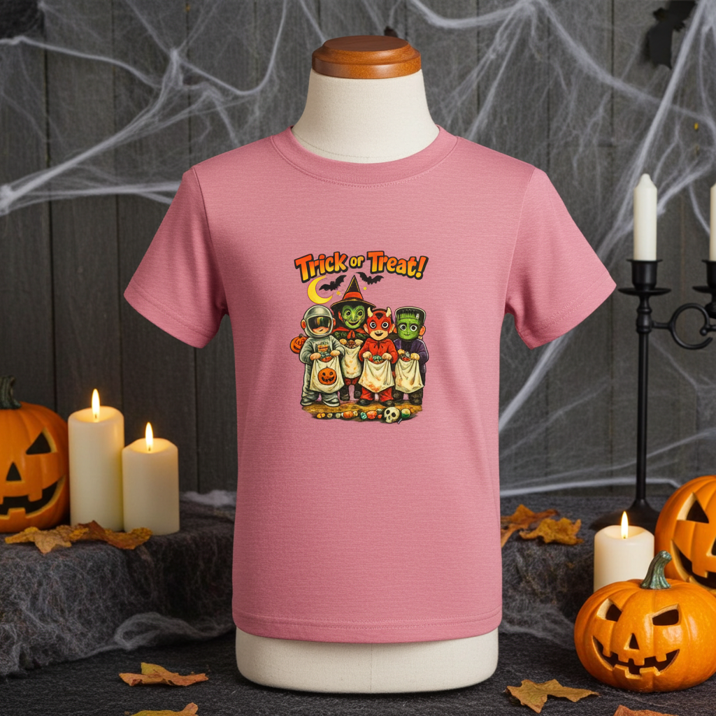 Toddler Tee — Vintage 'Trick or Treat' Halloween Kids Shirt