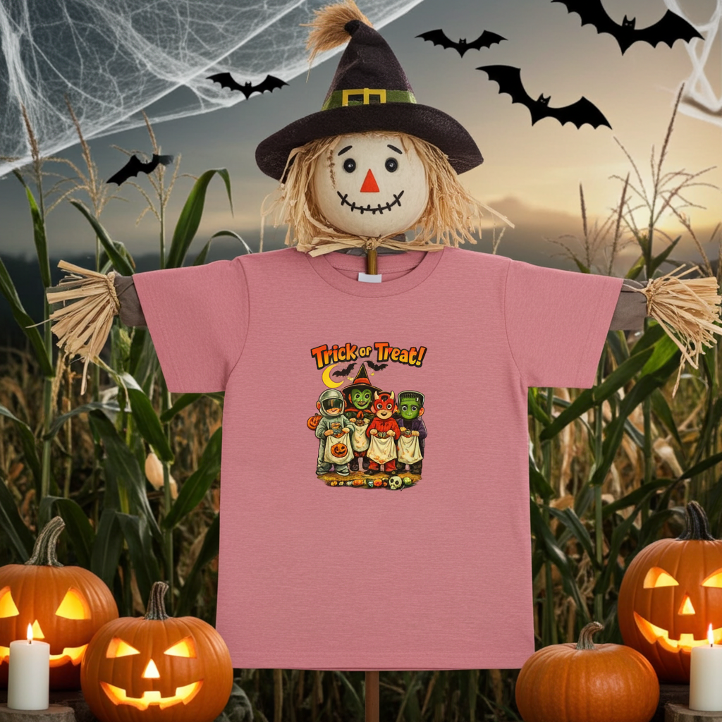 Toddler Tee — Vintage 'Trick or Treat' Halloween Kids Shirt