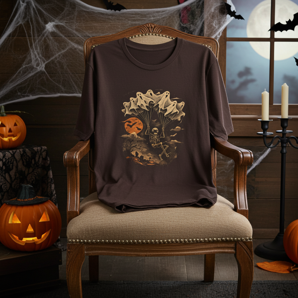 Skull Moon Desert Scene T-Shirt — Vintage Horror Nature Graphic Tee