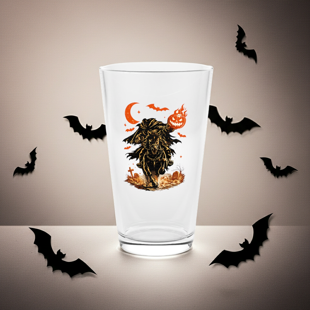 Halloween Jack-o'-Lantern Creature Pint Glass — 16oz Spooky Fall Beer Glass