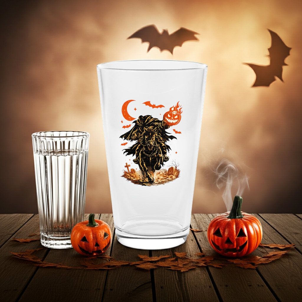 Halloween Jack-o'-Lantern Creature Pint Glass — 16oz Spooky Fall Beer Glass