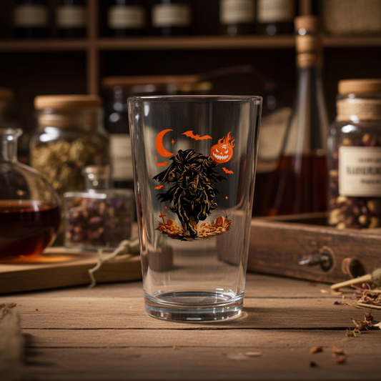 Halloween Jack-o'-Lantern Creature Pint Glass — 16oz Spooky Fall Beer Glass